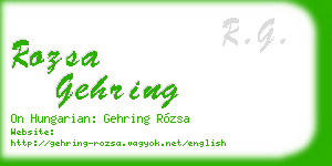rozsa gehring business card