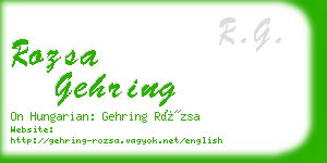 rozsa gehring business card